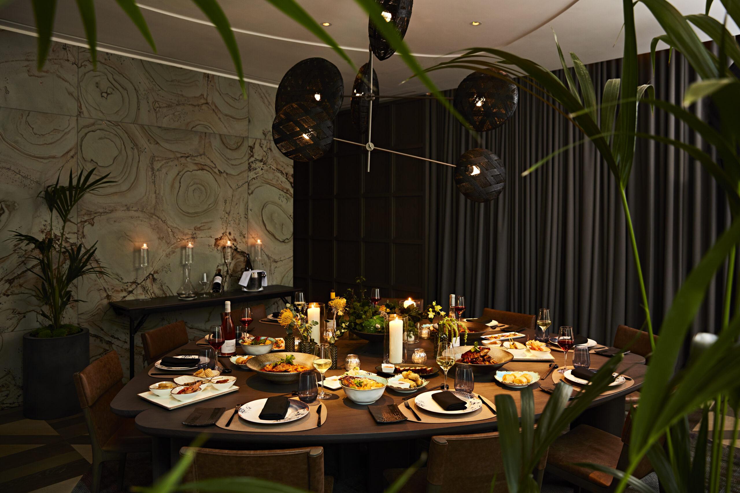 Private dining table setup — Akile